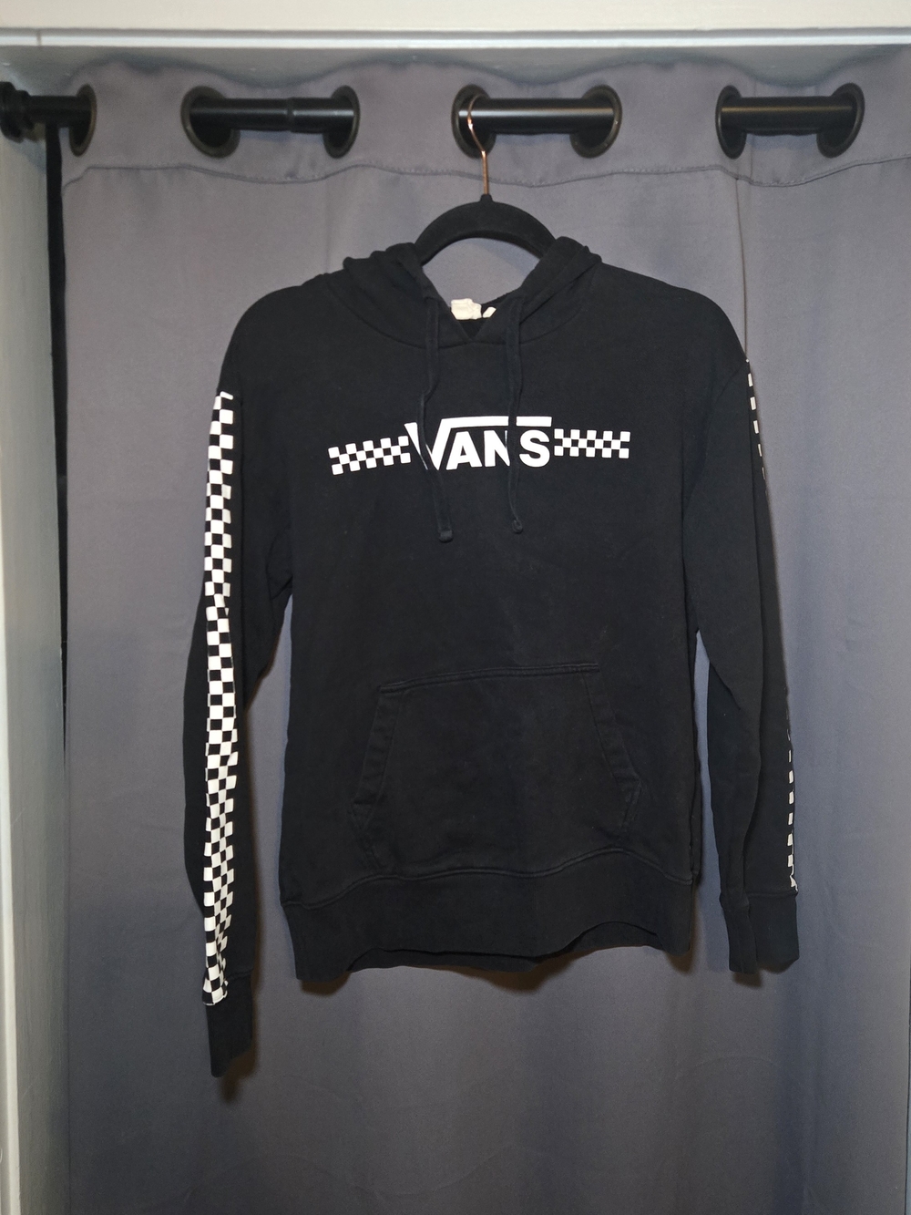 Vans Black Checkerboard Logo Pullover Hoodie